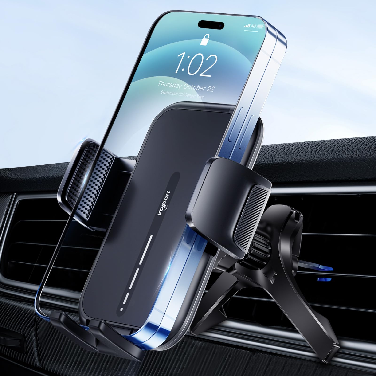 Photo 1 of Vent Phone Mount for Car, Hands Free Air Vent Clip Cellphone Holder with Deep Wide Clamp, Universal Automobile Cradle Fit for Mercedes Benz, Toyota RAV4, Thick Case iPhone Wallet Card Holder