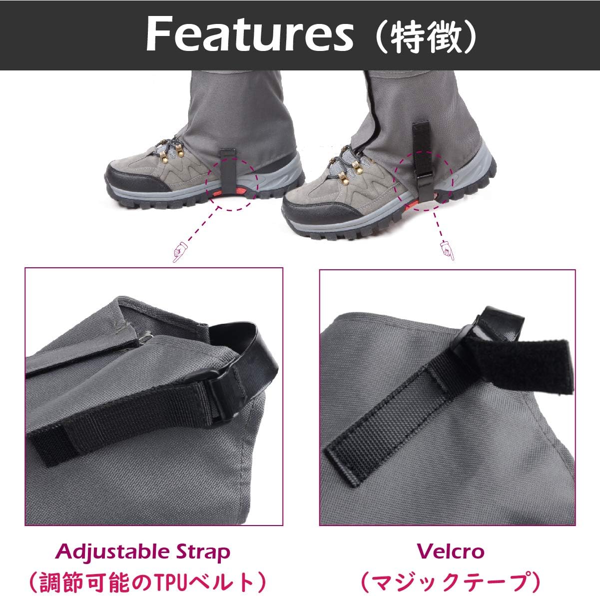 TRIWONDER Gators for Hiking Gaiters Waterproof Shoe Gaiters Rain Snow Boot Gators Men Women Outdoor Running Walking Climbing Hunting Backpacking Snowshoeing Lightweight Ankle Leg Gaiters (1 Pair): Sports & Outdoors