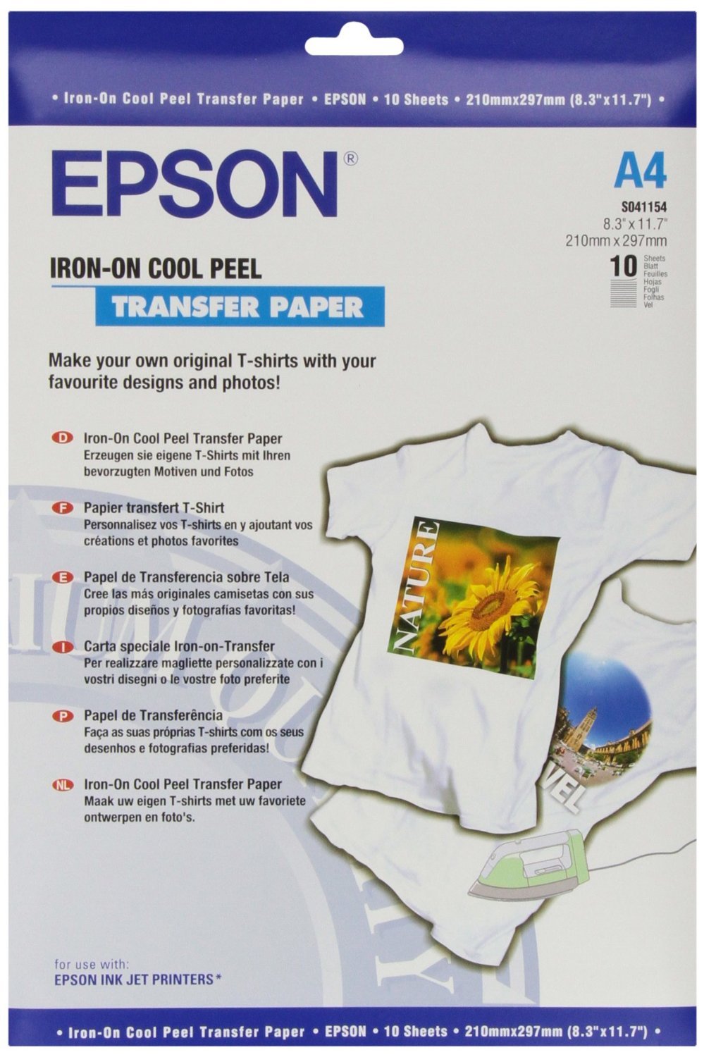 Epson Cool Peel T-Shirt - Iron-on transfers - A4 (210 x 297 mm) - 10 pcs.,White