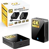 Wireless HDMI Transmitter and Receiver 4K 30Hz, 400FT/120M Long Range, 9 Adjustable Channels, 1TX to 3RX– Stream HD Video/Audio from Laptop, PC, Camera to TV, Projector, Monitor