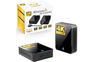 LUCKDOG Wireless HDMI Transmitter and Receiver 4K 30Hz, 400FT/120M Long Range, 9 Adjustable Channels, 1TX to 3RX– Stream HD Video/Audio from Laptop, PC, Camera to TV, Projector, Monitor