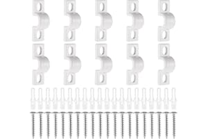 FDCLIXUVOL 10 PCS Wire Shelf Clips, Shelf Clips for Metal Shelving Closet Maid Shelfs Clip Metal Shelfs Clip with Screws Expansion Tubes Metals Wire Clipes for Wires Shelving Concrete Installation Accessories