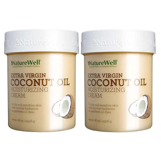 NatureWell Extra Virgin Coconut Oil Moisturizing Cream, 16 oz. Pack of