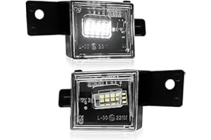 LESAUCE Full LED License Plate Light Lamp Assembly Fit for 2014-2023 Chevy Silverado GMC Sierra 15-22 Colorado Canyon Pickup Truck 6000K White, Plug N Play, 2PCS