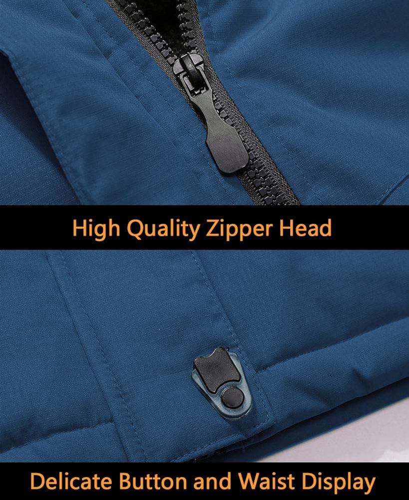 BIYLACLESEN Men's Winter Coats Windproof Parka Fleece Lined Ski Snowboard Jacket Windbreaker: Clothing