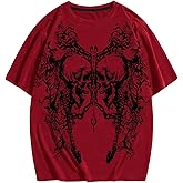 SOLY HUX Mens Gothic Graphic Tees Short Sleeve Summer Y2k Shirts Streetwear Tops Grunge Clothes