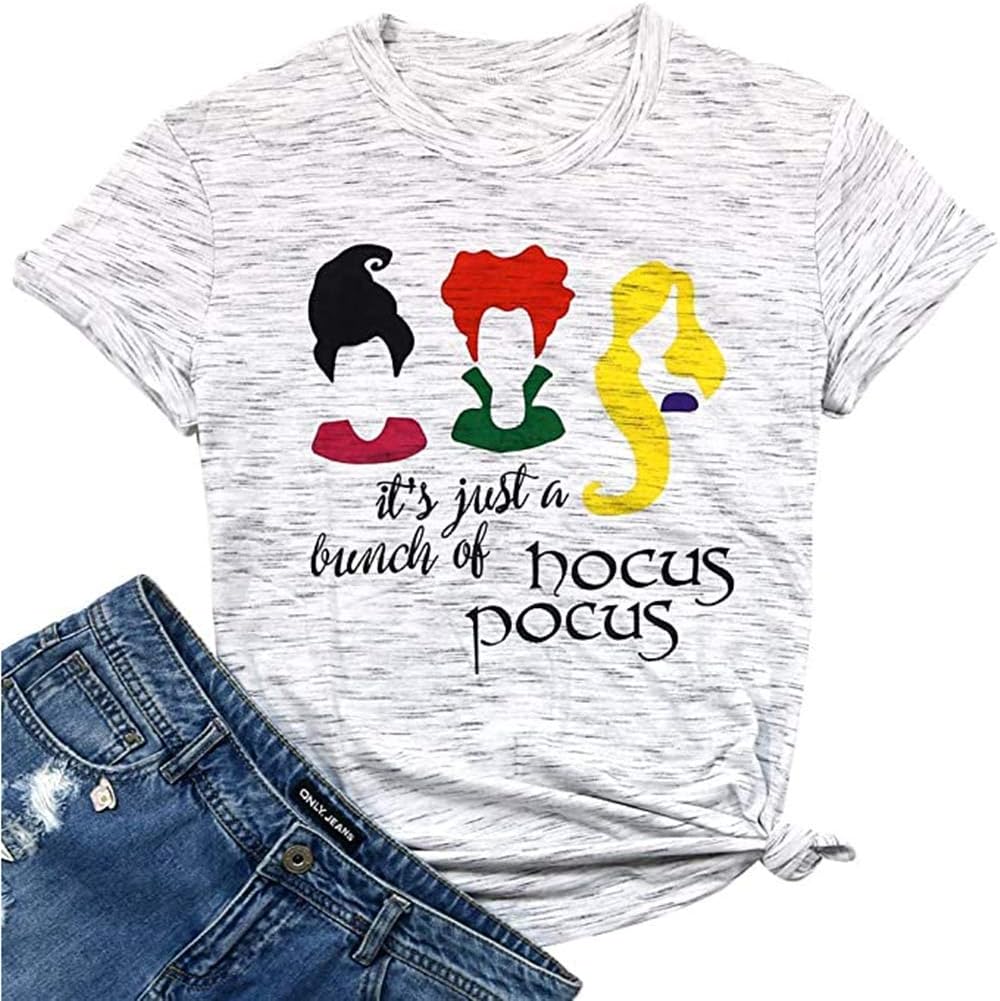 It's Just A Bunch of Hocus Pocus TShirt for Women Halloween Sanderson