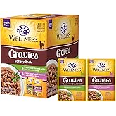 Wellness Healthy Indulgence Gravies Variety Pack Adult Wet Cat Food, Natural, Protein Rich, Grain Free, 2 Flavors, 3 oz, Pack of 8 Pouches