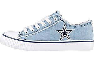 FOCO Women's NFL Denim Team Logo Ladies Fashion Low Top Canvas Sneakers Shoes