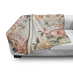 Ambesonne Floral Throw Blanket, Blooming Hydrangea