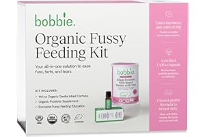 Bobbie Fussy Feeding Kit, Organic Gentle Baby Formula Milk Based Powder with Iron, DHA, Vitamin D & 100% Lactose (14.1 oz) Baby Probiotic Drops 1 Billion CFU (0.27 fl oz) Newborn Baby-12 Months Old
