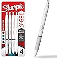 SHARPIE S-Gel Pens, Pearl White Body, Medium Point (0.7mm), Gel Pens for Journaling and Coloring, Updated Classic Color Assortment, 4 Count