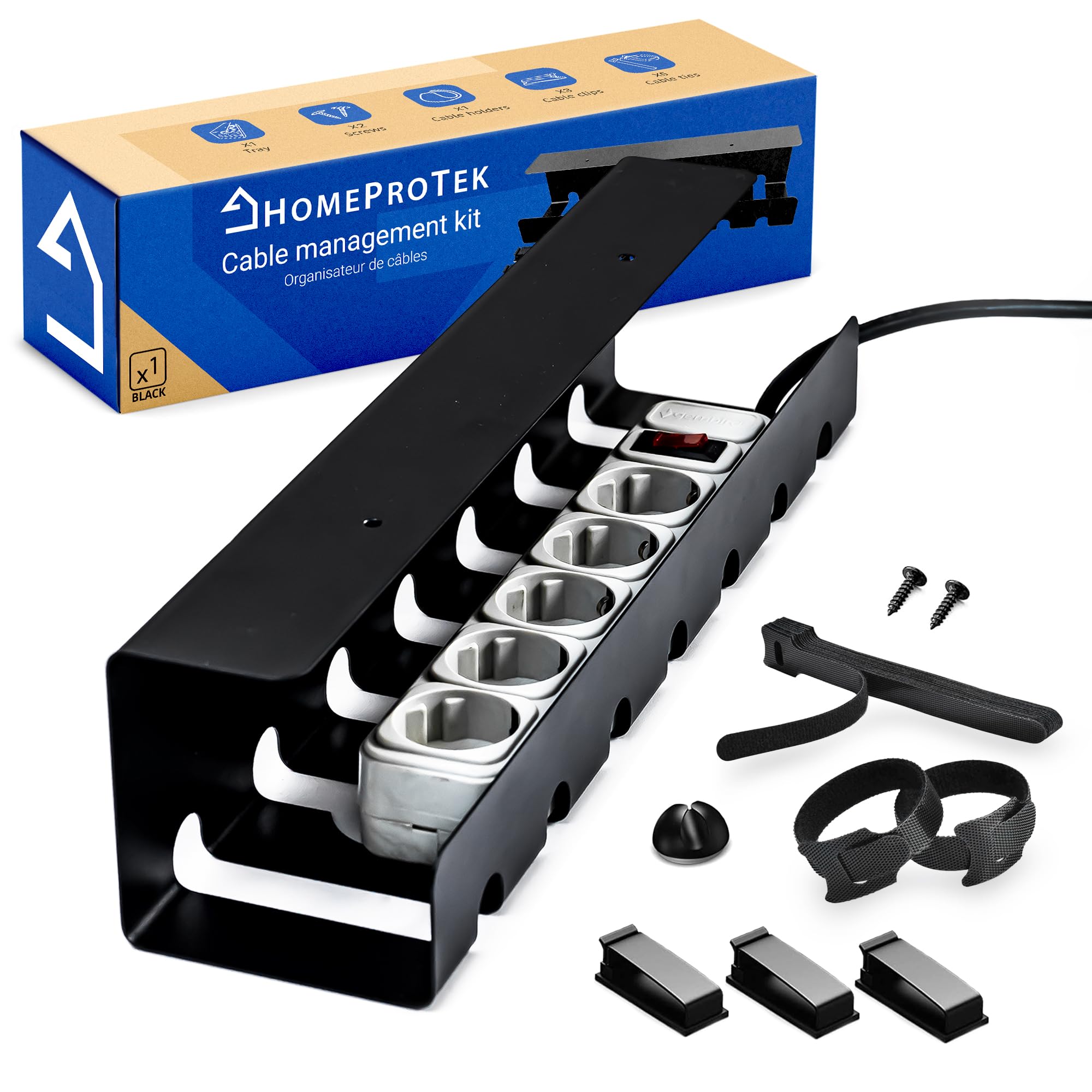 GELSENWERK Desk Cable Duct No Drilling - Cable Tray 43 X 12 X 12 Cm - View #7