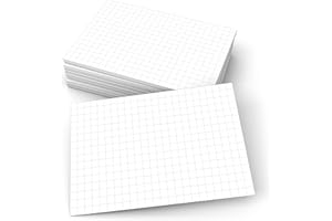 321Done Grid Index Cards (Set of 50) 4" x 6", Graph-Ruled 0.25" Double-Sided, Thick Cardstock, Made in The USA, White