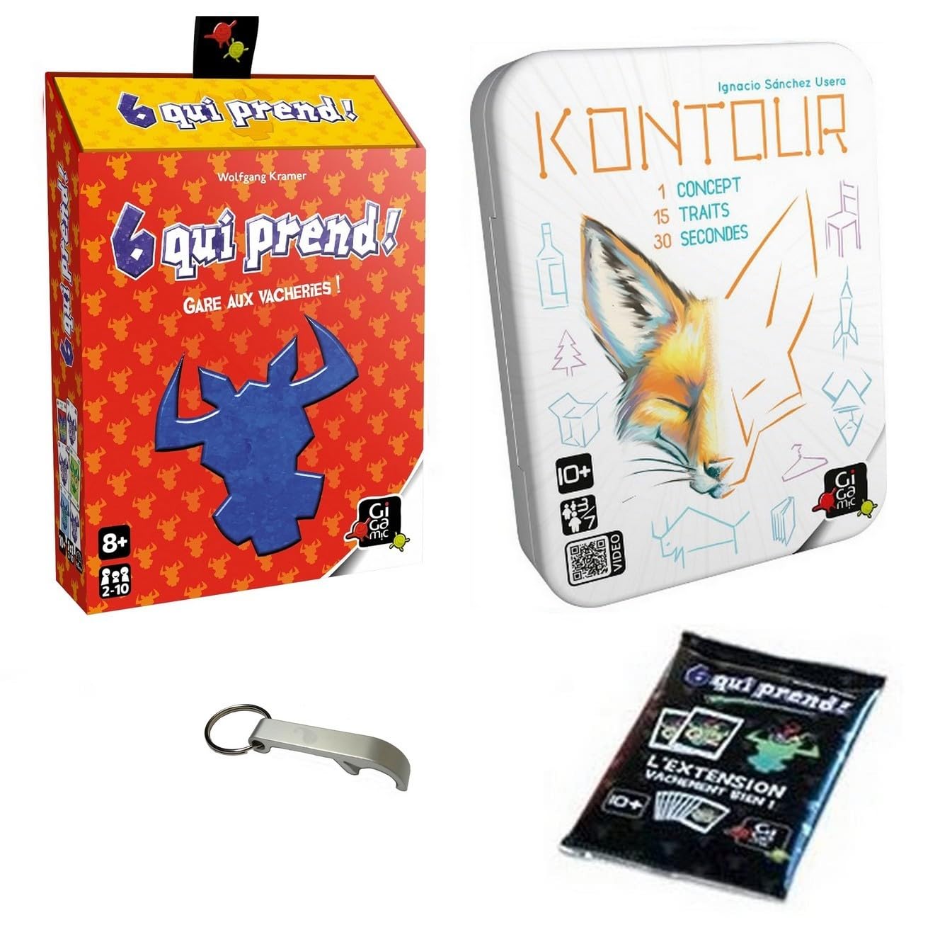 Set of 2 Games: 6 Takes + 1 Cow Extension + Kontour + 1 Yoyo Blumie