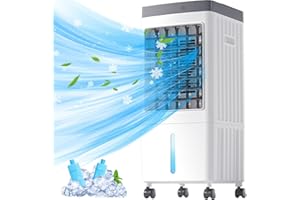 LERAT Portable Air Conditioners, Evaporative Air Cooler [40Hrs Lasting], Portable ac Unit w/ 2 Gal Water Tank & 3 Speeds, Personal Air Cooler with Remote, Fast Cooling Windowless Air Conditioner for Room
