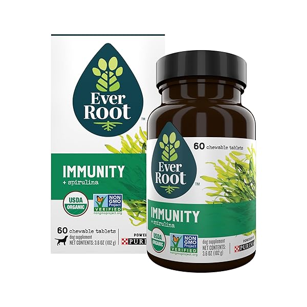 EVERROOT DOG SUPPLEMENTS POWERED BY PURINA IMMUNITY CHEWABLE TABLET WITH SPIRULINA AND ANTIOXIDANTS – 3.6 OZ. CANISTER