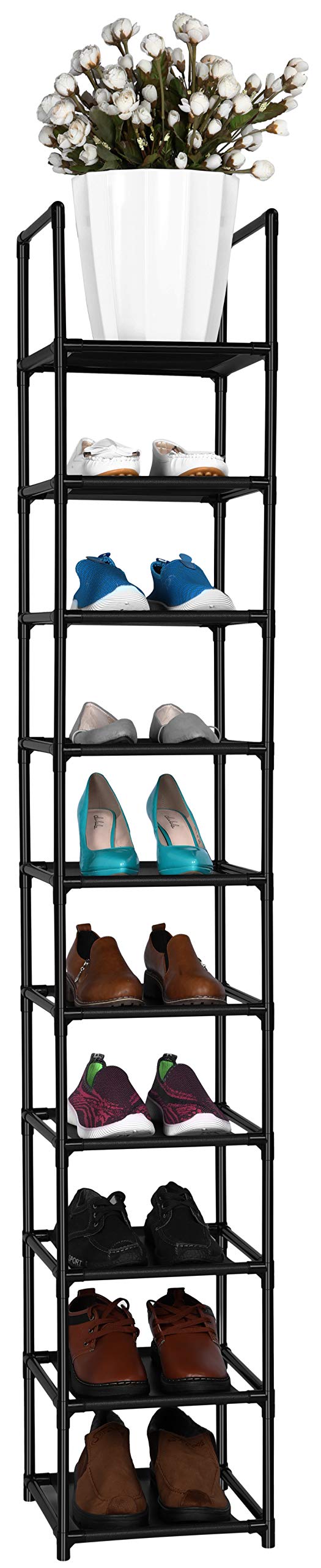 closetmaid 10 pair stackable shoe rack on Fiducial Home 10 Tiers Shoe Rack Space Saving Vertical Single Pairs Sturdy Shoe Shelf Storage Organizer Buy Online In Dominica At Dominica Desertcart Com Productid 196865290