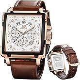 OLEVS Stylish Wrist Watch for Men,Silicone Strap Men Watches,Pro Diver Stainless Steel Chronograph Watch,Waterproof Date Dress Watch for Man,Large Face Male Watch