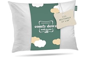 ComfyDown Decorative Throw Pillow Insert, Down and Feather Fill, 100% Cotton Cover, 233 Thread Count - Made in USA (14 X 20)