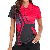 Little Beauty Women's Golf Polo Shirts Short Sleeve Moisture Wicking Tennis Athletic Shirt with 3 Button