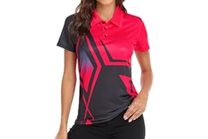 Little Beauty Women's Golf Polo Shirts Short Sleeve Moisture Wicking Tennis Athletic Shirt with 3 Button