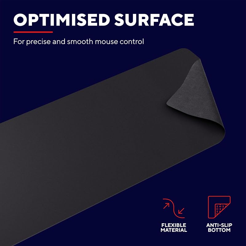 Tapis de Souris Gamer XXL 93 x 30 cm, Mouse Pad Jeu, Noir