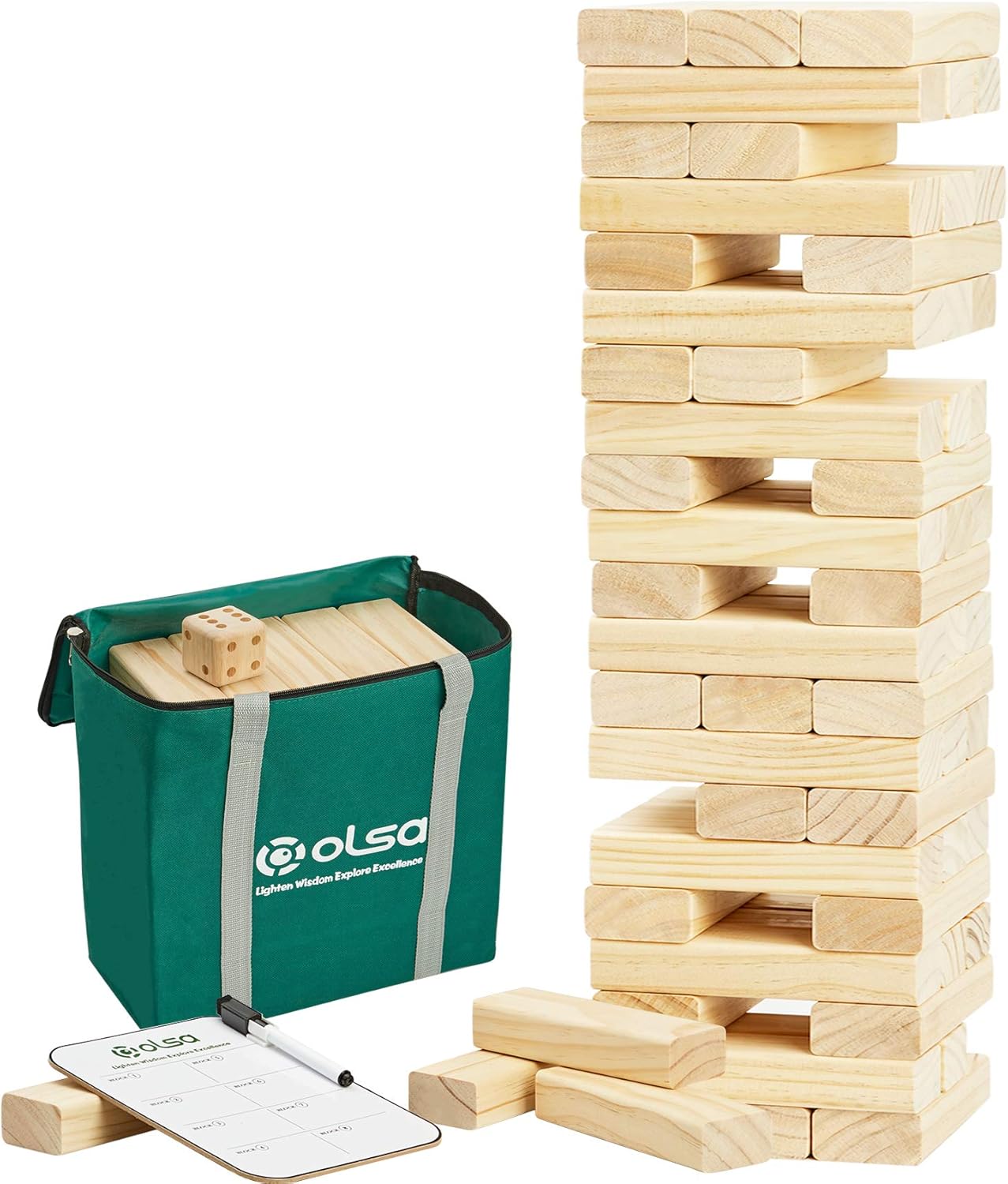 OLSA Giant Tumble Tower, 60 PCS Wooden 