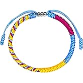 LAMIBEE Pride Bracelet, Poly Bracelet, LGBTQA+ Proudly Love Boho Style Wrist Wrap Bracelet, Surfer String Bracelet, Amulet Boho Rope Bracelet for Men Women