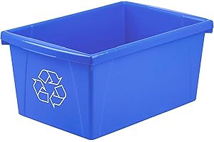 Storex 5.5 Gallon (21L) Recycle Bin, 16.75 x 8.25 x 11.88 Inches, Blue (61517A06C)