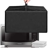 Microwave Oven Universal Dust Cover, 600D Sturdy Nylon Fabric Dust Cover, Heat-Resistant, Waterproof, For TOSHIBA ML-EM45P(BS)/ML-EM45PIT(BS) 1.6 Cu Ft/EM131A5C-BS 1.2 Cu Ft/EC042A5C-BS 1.5 Cu Ft.