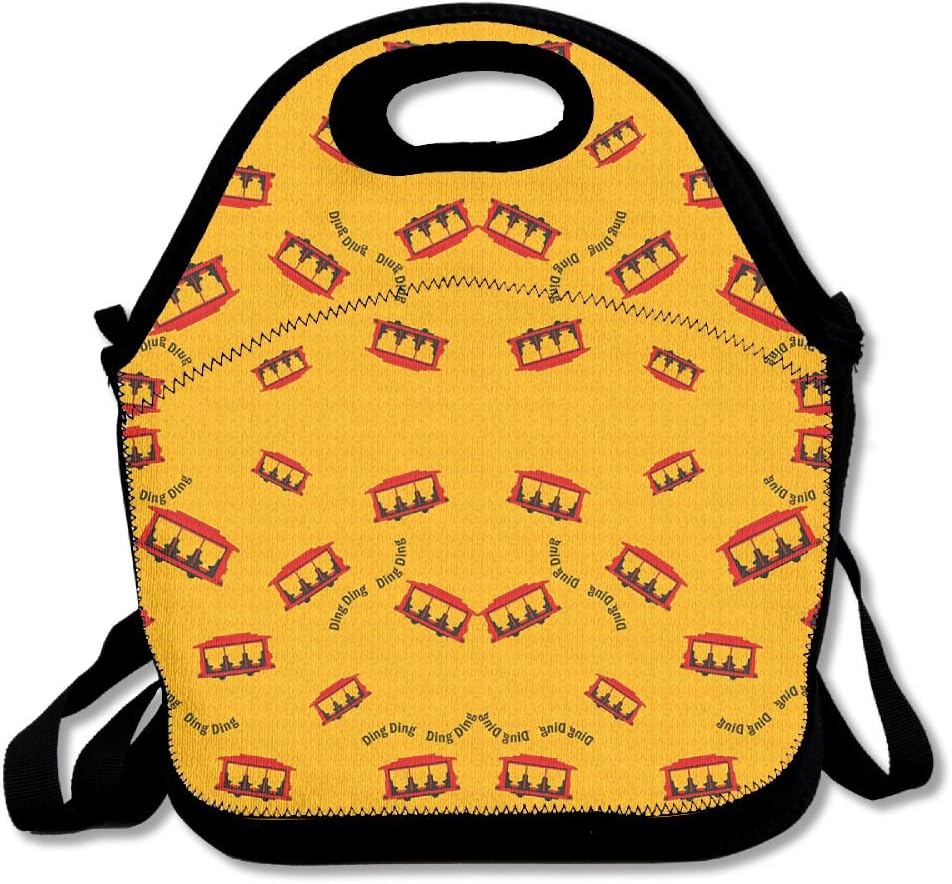 Neoprene Lunch Bag Insulated Lunch Tote Bags Boxes for Adults Men Women Kids Boys Nurses Teens (Trolley Trolley bag with pocket)
