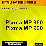 Supply Guy 5x Grey CLI-521 Ink Cartridges Chip Level Indicator Canon Pixma view 2