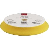 RUPES Orbital Foam Polishing pad for Car Sanding, Polishing &amp; Waxing, Dual Action Polisher Pad, Car Cleaning Supplies for Compounding(Yellow, 130/150mm, Single Pad, Fine)