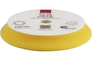 RUPES Orbital Foam Polishing pad for Car Sanding, Polishing & Waxing, Dual Action Polisher Pad, Car Cleaning Supplies for Compounding(Yellow, 130/150mm, Single Pad, Fine)