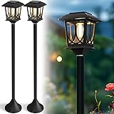 ILANCK 2 Pack Solar Lamp Post Light, 40" H Outdoor