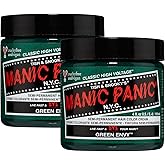 MANIC PANIC Classic Green Envy Semi Permanent Hair Color - Emerald Green Hair Dye for Women & Men That Lasts 4-6 Weeks - Vegan, Ammonia & Cruelty-Free - Create & Mix Custom Shades (4oz / 2pk)