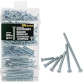 T.K.Excellent Flat Head Phillips Electrician's Machine Screw Kit,370 Pcs