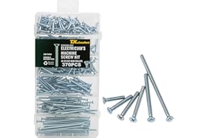 T.K.Excellent Flat Head Phillips Electrician's Machine Screw Kit,370 Pcs