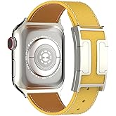 Designer Leather Magnetic Band Compatible with Apple Watch Ultra Band 49mm 46mm 45mm 44mm 42mm 41mm 40mm 38mm, Replacement Strap for Women Men iWatch Ultra 2/Ultra/SE/Series 10/9/8/7/6/5/4/3/2/1