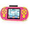 16 Bit Handheld Game for Kids, Video Game Player with Built in 230 HD Games, 3.0'' Screen Retro Electronic Game Machine with 3 Game Cartridges, Portable Rechargeable Games for Ages 3-12 (Rose Red)