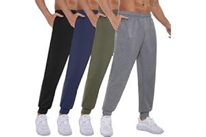 YOYI ABPOPA 4-Pack Mens Jogger-Sweatpants Pockets - Athletic Pants for Men Gym Workout