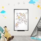 VIZ-PRO Magnetic Drywipe Whiteboard 90 x 60 cm with Black Aluminium Frame view 6