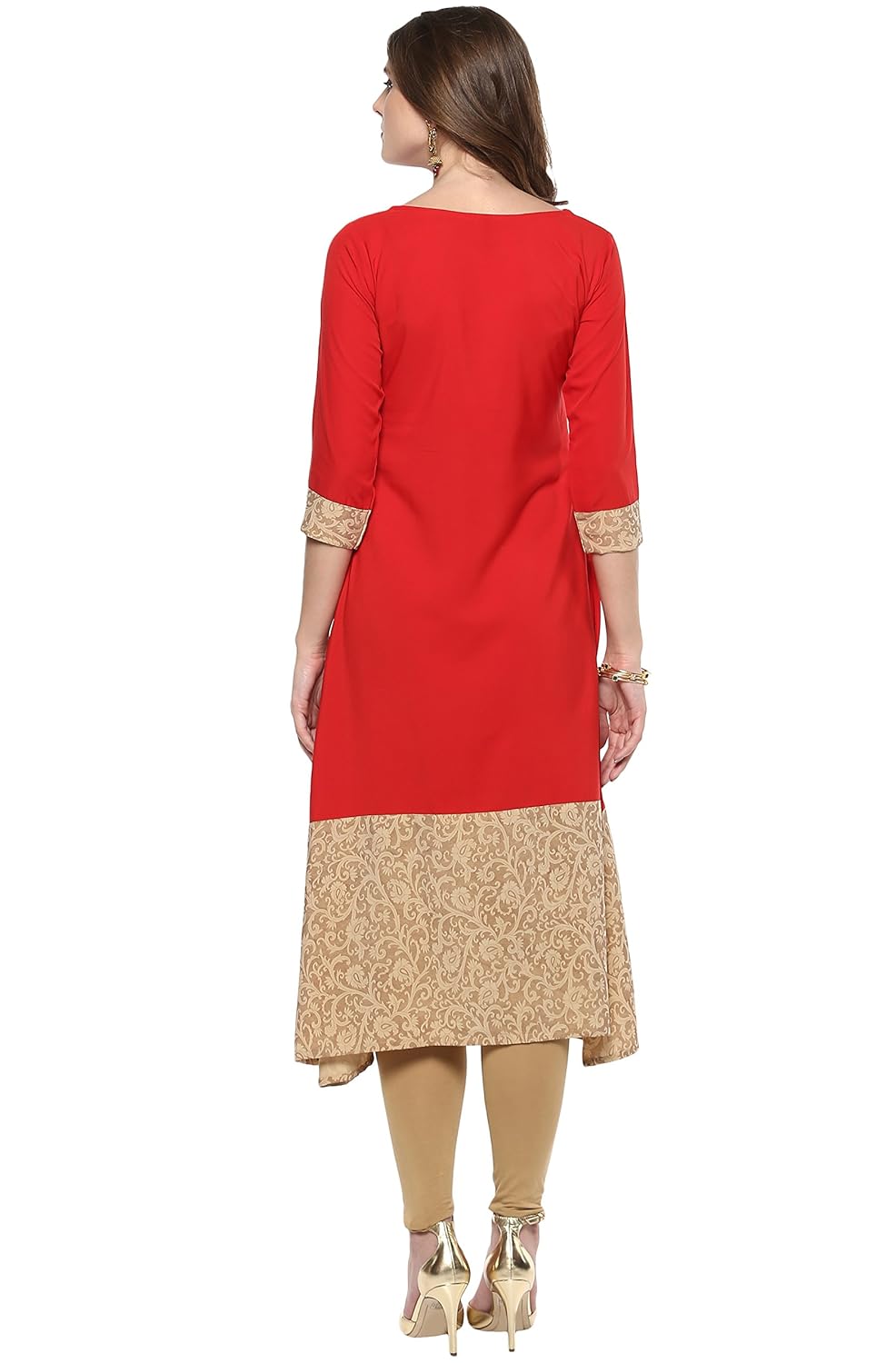 janasya women's crepe a-line kurta