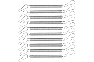 NEYAUO 10Pcs Extension Spring, Stainless Steel Spring with 2 Clips to Hold Rabbit Water Dispenser Drinking Bottle, Small Springs for Watering or Feeding Small Animals, Can Be Used Alone or in Combination