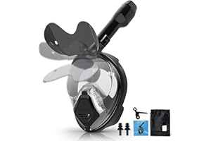 Xyuee Devilfish Full Face Snorkel Mask Adults, Dry Top System Snorkeling Set with Foldable Sunglasses, 180 Degree Panoramic View Snorkel Gear, Scuba Diving Masks Anti-Leak & Anti-Fog