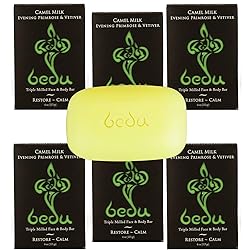 BEDU CAMEL MILK SOAP, 3.5oz Bars, 6 pack, Evening