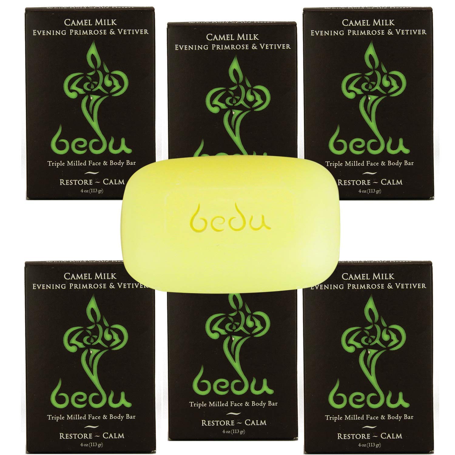 BEDU CAMEL MILK SOAP, 3.5oz Bars, 6 pack, Evening