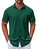 COOFANDY Dress Shirts for Men Short Sleeve White