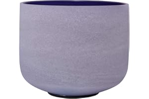 ENERGYSOUND 432Hz Perfect Pitch A 3rd Eye Chakra Indigo Colored Frosted Quartz Crystal Singing Bowl 8 inch mallet & o-ring included